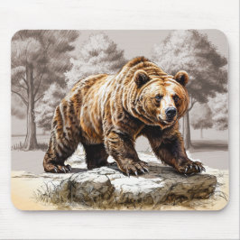 Mousepad Majestoso Grizzly: Guardião da Floresta
