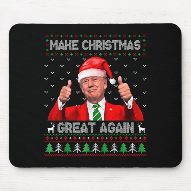 Mousepad Make Christmas Great Again Xmas Funny Pajamas Ugly (Frente)