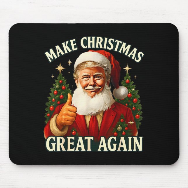 Mousepad Make Christmas Great Again Xmas Funny Santa Trump  (Frente)