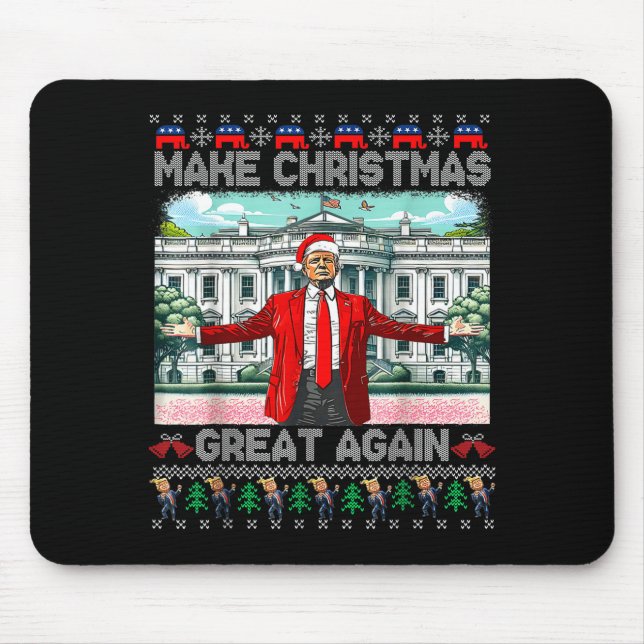 Mousepad Make Christmas Great Again Xmas Funny Trump Pajama (Frente)