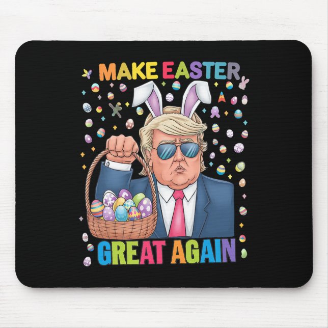 Mousepad Make Easter Great Again Funny Trump Bunny Spring H (Frente)