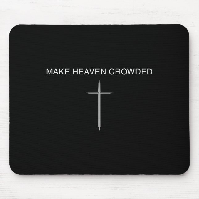 Mousepad Make Heaven Crowded Cross Minimalist Christian Rel (Frente)