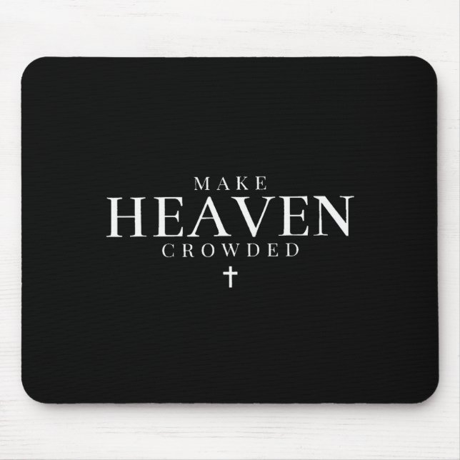 Mousepad Make Heaven Crowded Cross Minimalist Christian Rel (Frente)