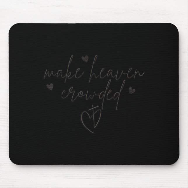 Mousepad Make Heaven Crowded Cross Minimalist Christian Rel (Frente)
