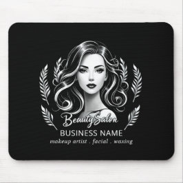 Mousepad Makeup Artist Hair Stylist Modern Black White Dour