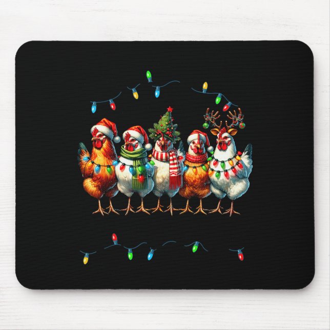 Mousepad Making A List Chicken It Twice Christmas Xmas Chic (Frente)