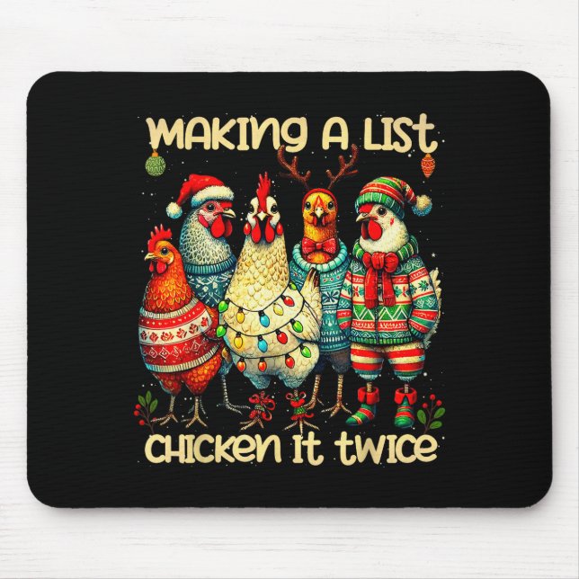 Mousepad Making A List Chicken It Twice Funny Mama Chicken  (Frente)