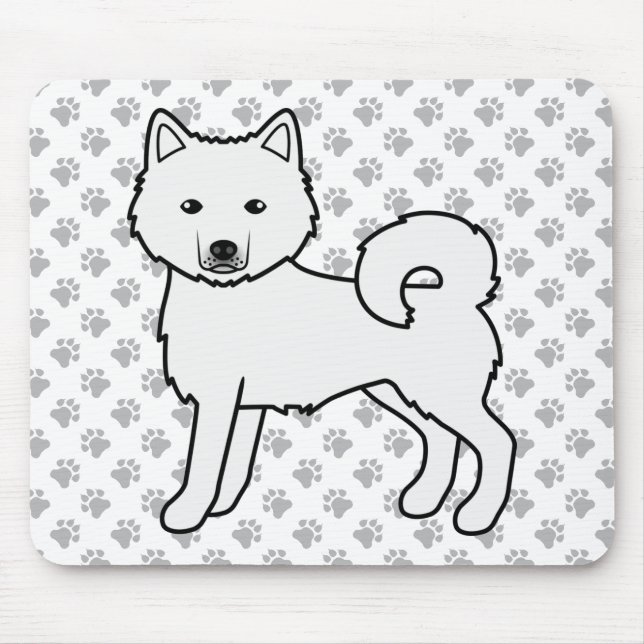 Mousepad Malamute do Alasca Branco Cachorro de Desenho Anim (Frente)