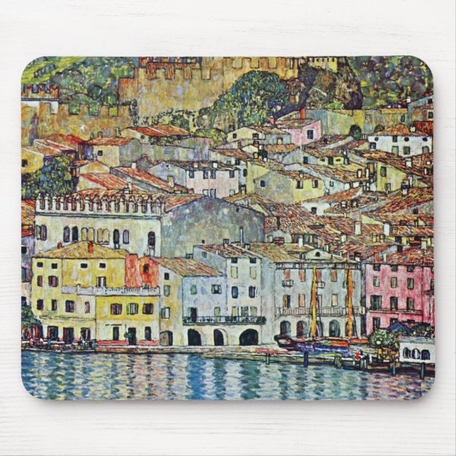 Mousepad Malcesine no lago Garda por Gustav Klimt (Frente)