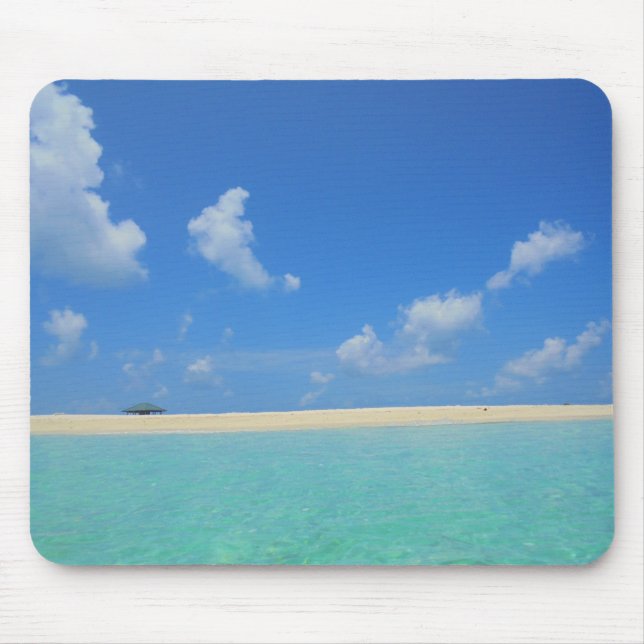 Mousepad Maldivas Blue Sea Sky White Clouds Modelo (Frente)