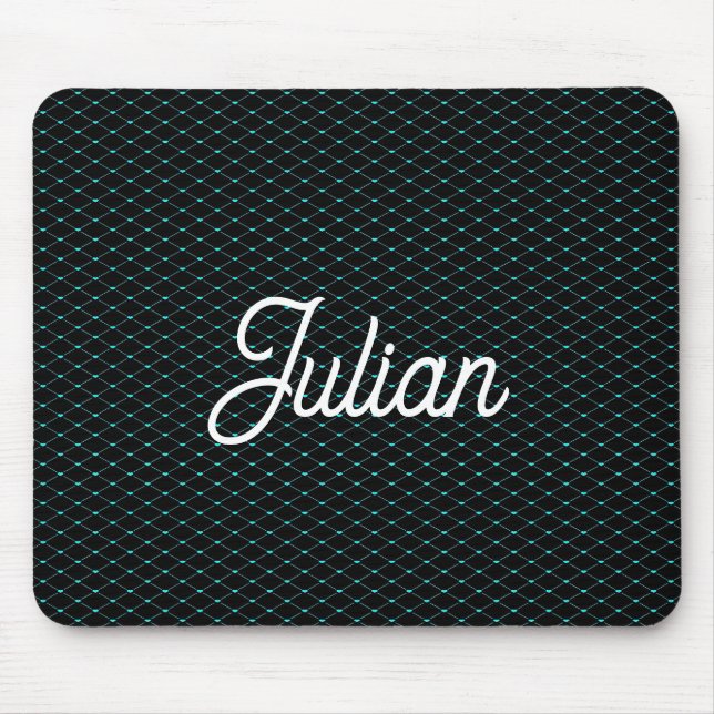 Mousepad Malha verde monograma em preto (Frente)