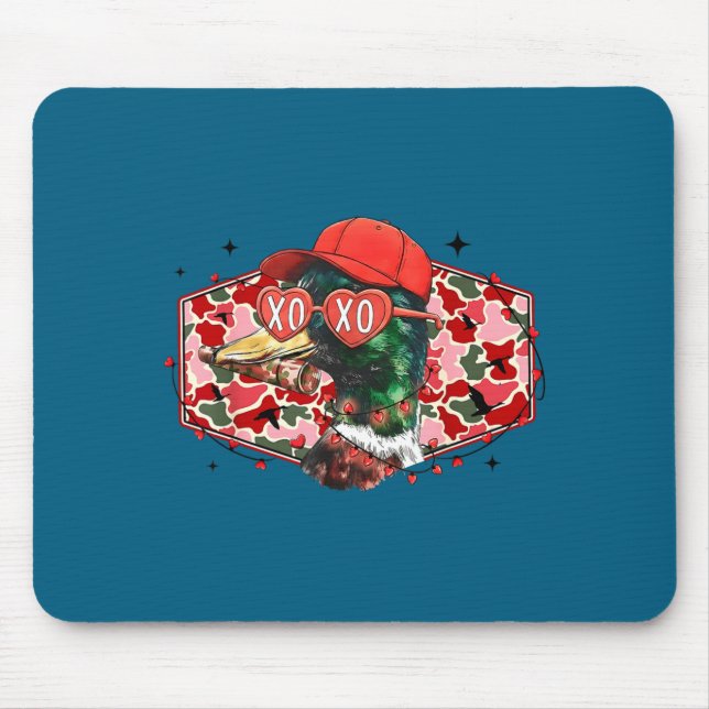 Mousepad Mallard Duck Camouflage Happy Valentine's Day Hunt (Frente)