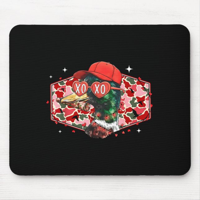 Mousepad Mallard Duck Camouflage Happy Valentine's Day Hunt (Frente)