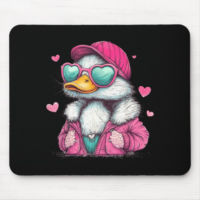Mousepad Mallard Duck Hunting Funny Valentine's Day Heart G (Frente)
