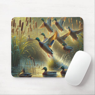 Mousepad Mallard Ducks Em Sunlit Pond