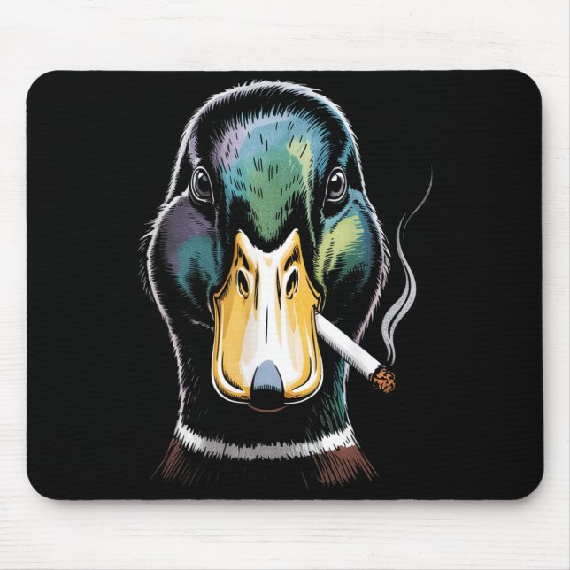 Mousepad Mallard Smoking Cigarette Meme Funny Mallard Duck (Frente)