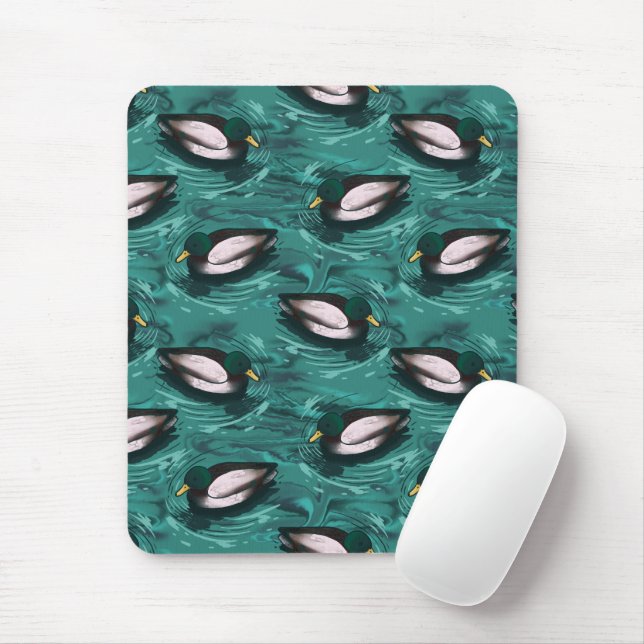 Mousepad Mallards Nadando no Padrão de Água (Com mouse)