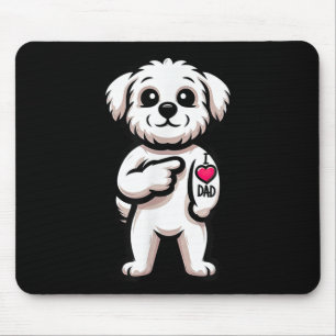 Mousepad Maltês I Love Pai Enny Dog Tattoo _1