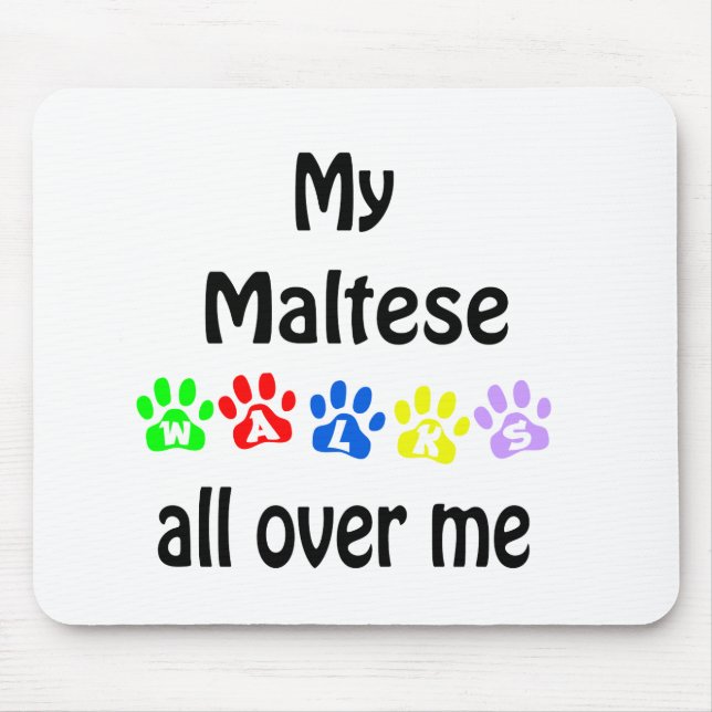 Mousepad Maltês Walks Design (Frente)