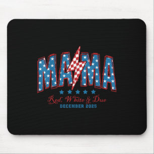 Mousepad Mama Americana Branca Vermelha E Devida 4 De Julho