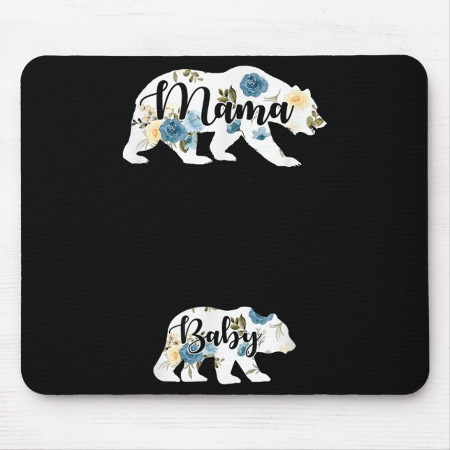 Mousepad Mama Bear Baby Bear Pregnancy Pregnant Mom Mothers (Frente)