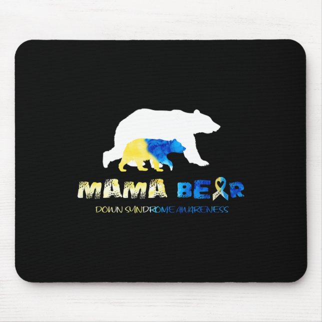 Mousepad Mama Bear Síndrome de Down Conscientização Sobrevi (Frente)
