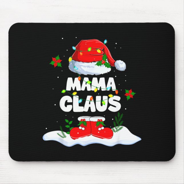 Mousepad Mama Claus Santa Matching Family Christmas Lights  (Frente)