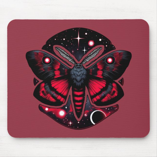 Mousepad Mama Cósmica Vermelha e Preta - Mística Celestial (Frente)