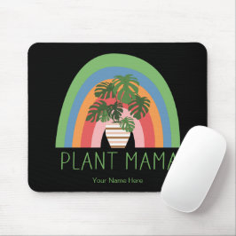 Mousepad Mama das Plantas Boho Arco-Íris Jardim Folhas de M