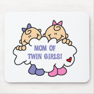 Mousepad Mamã de meninas gêmeas