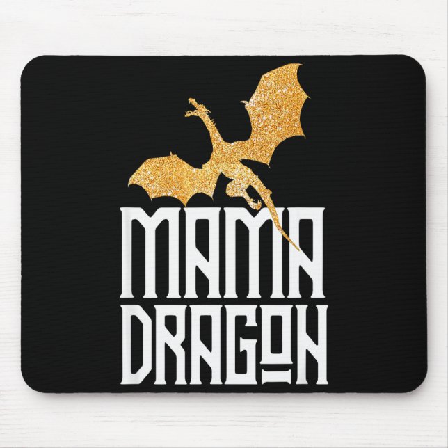 Mousepad Mama Dragon Christmas Matching Family Tribe Mom Wi (Frente)