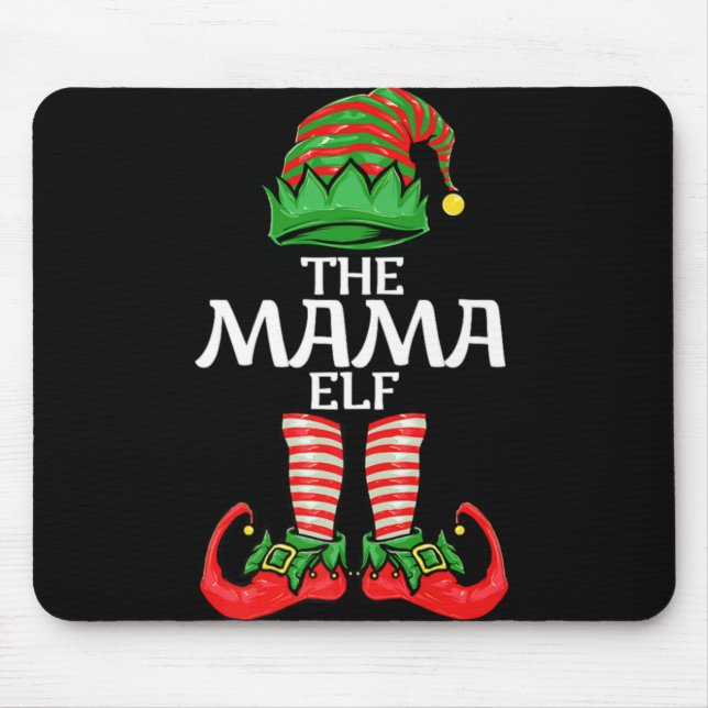Mousepad Mama Elf Mother Christmas Family Matching Group Pr (Frente)