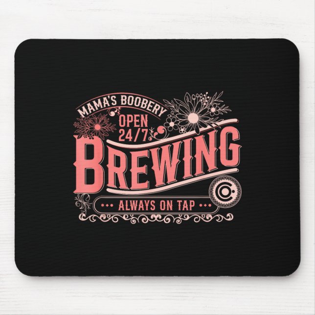 Mousepad Mama Ery Brewery Brewing Co New Mom Funny Breast F (Frente)