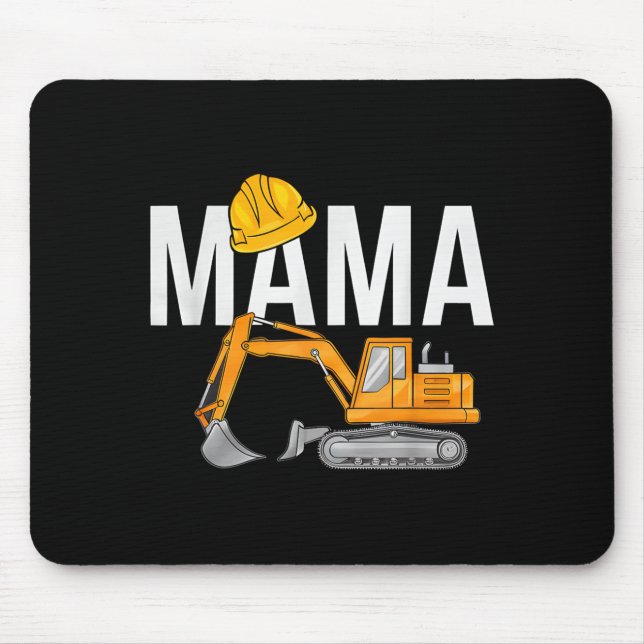 Mousepad Mama escavadeira construção família combinação mãe (Frente)