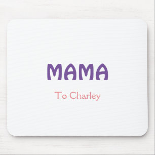 Mousepad Mama feliz mães retro roxo adicionar nome texto vi