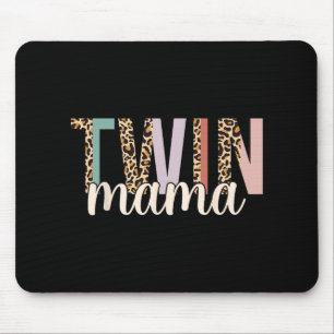 Mousepad Mama Gêmea Leopardo Nova Mãe De Gêmeos Ao Quadrado