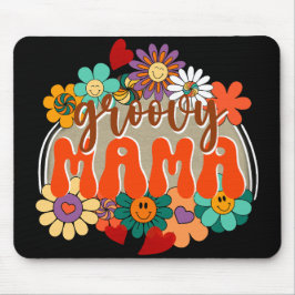 Mousepad Mama Groovy Floral, Dia de as mães Colorida Boho