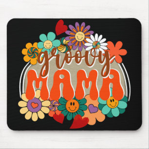 Mousepad Mama Groovy Floral, Dia de as mães Colorida Boho