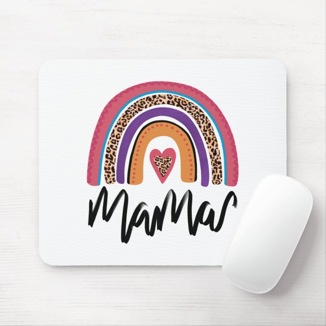 Mousepad Mama Leopard Rainbow (Com mouse)