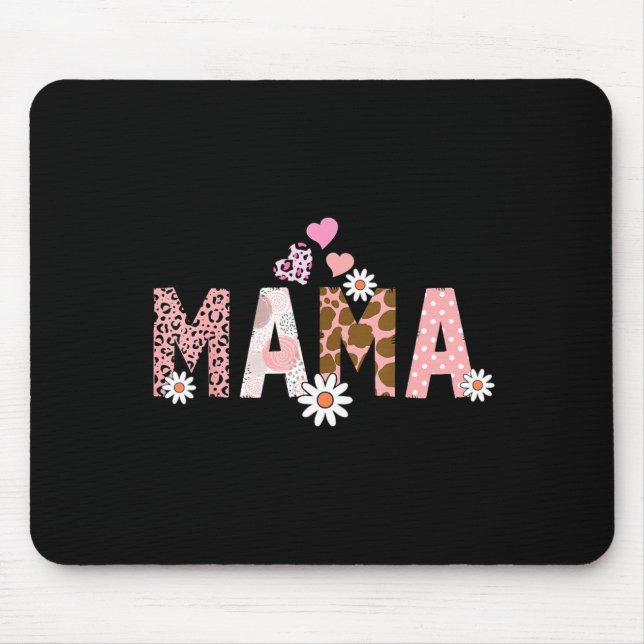 Mousepad Mama & mini floral mamãe & mamãe & (Frente)