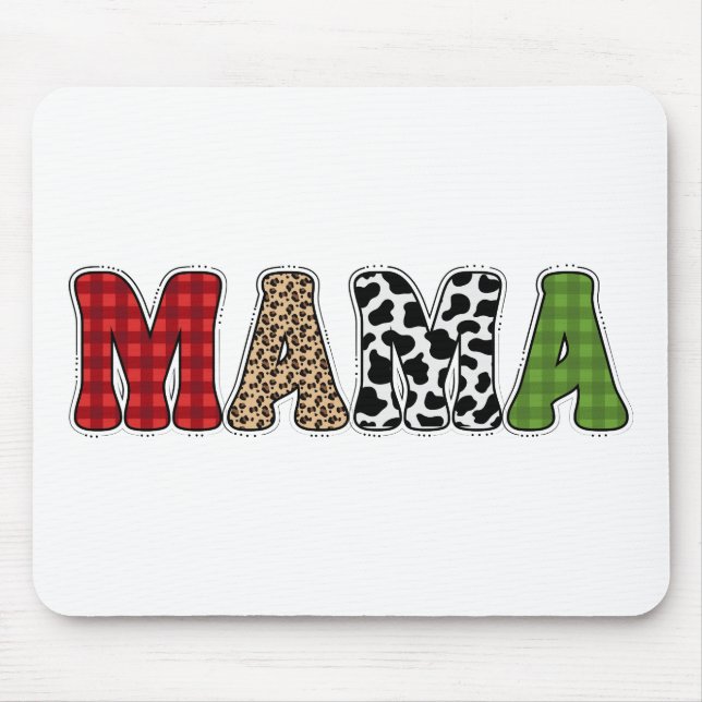 Mousepad Mama Natal Xadrez Desenho Design (Frente)