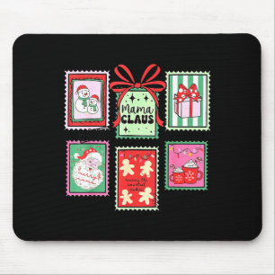 Mousepad Mama Papai Noel Natal Mamãe Carimbo Laço Pijama Co