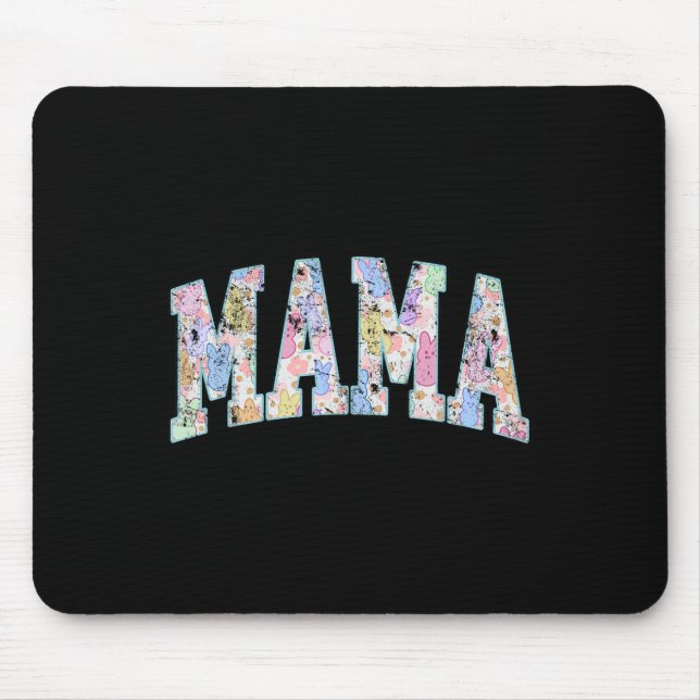 Mousepad Mama Páscoa Retro Varsity Letras Grandes Colorido  (Frente)
