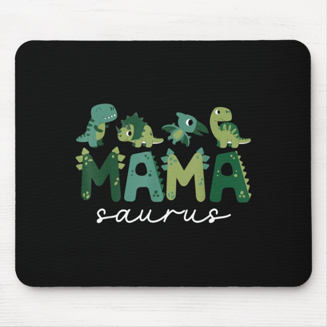 Mousepad Mama Saurus Mãe Dinossauro Três Rex Aniversário Me (Frente)