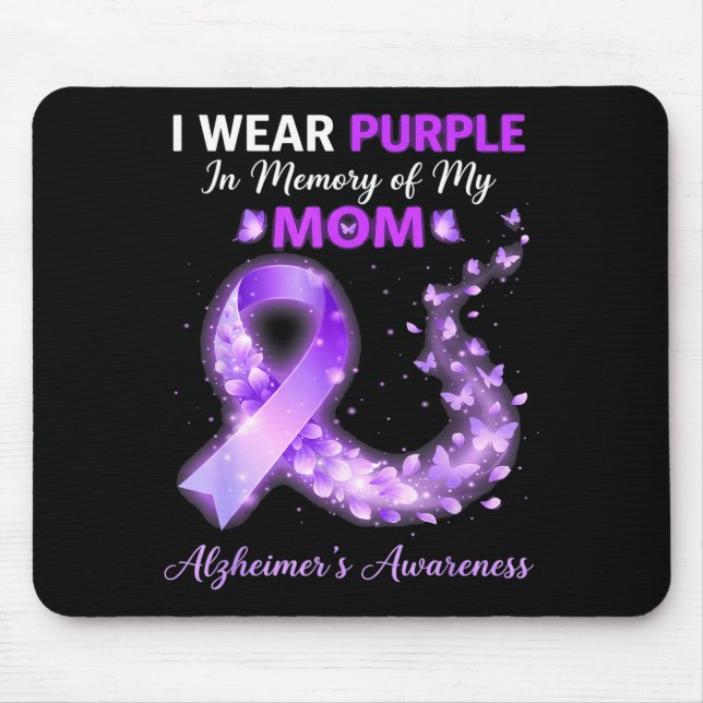 Mousepad Mama usa roxo em memória da doença de Alzheimer da (Frente)