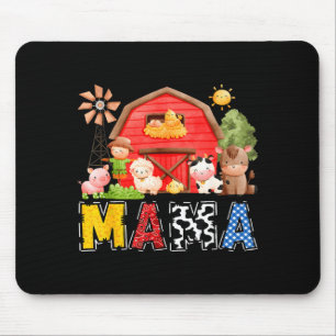 Mousepad Mama Vermelha Fazenda Vaca Aniversário Menino Corr