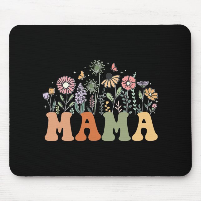 Mousepad Mama Wildflower Floral Birthday Baby Shower New Ma (Frente)