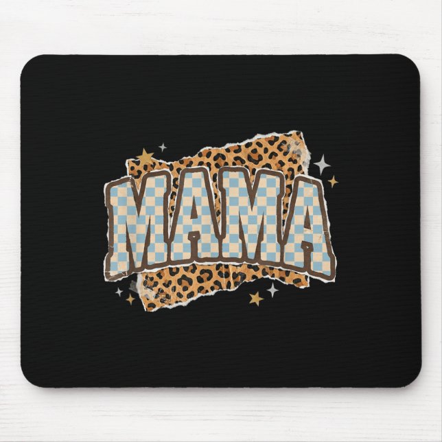 Mousepad Mama Xadrez Leopardo Dia das Mães Nova Vida de Mãe (Frente)