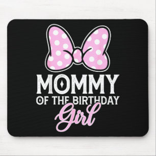 Mousepad Mamãe da aniversariante laço rosa fofo família