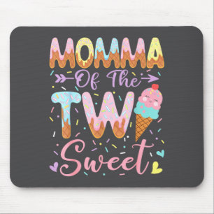 Mousepad Mamãe da Menina de 2 Anos Doce Sorvete de Aniversá